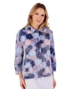 Bold Floral Flannel Fleece 25" Bedjacket BJ02310
