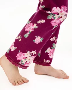 Bold Floral Flannel & Interlock Woven Pyjama PJ88207