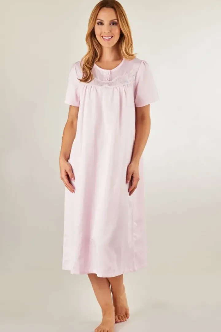 Brushed Back Satin 45" Woven Nightdress ND8235