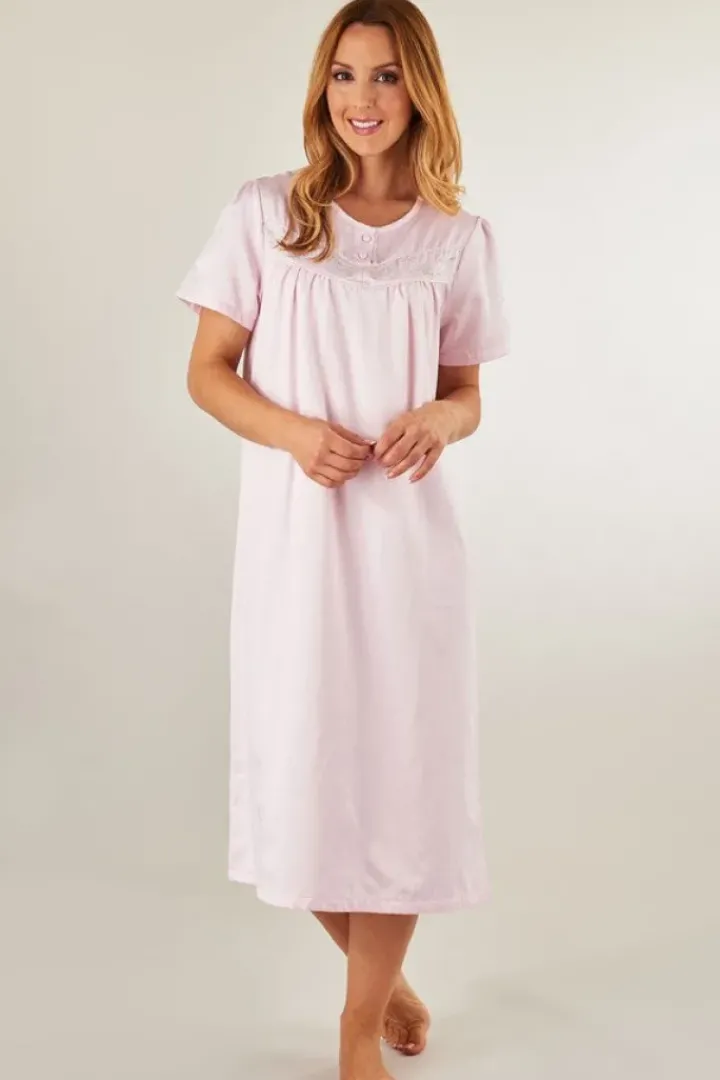 Brushed Back Satin 45" Woven Nightdress ND8235