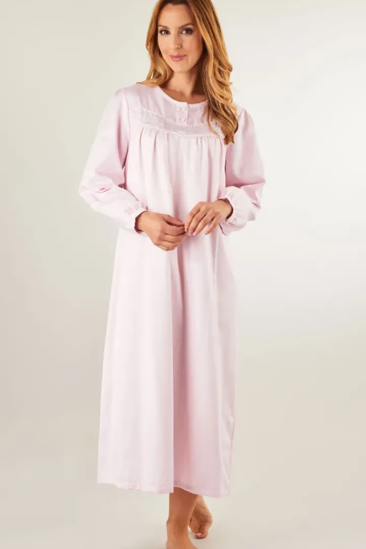 Brushed Back Satin 48" Woven Nightdress ND8236