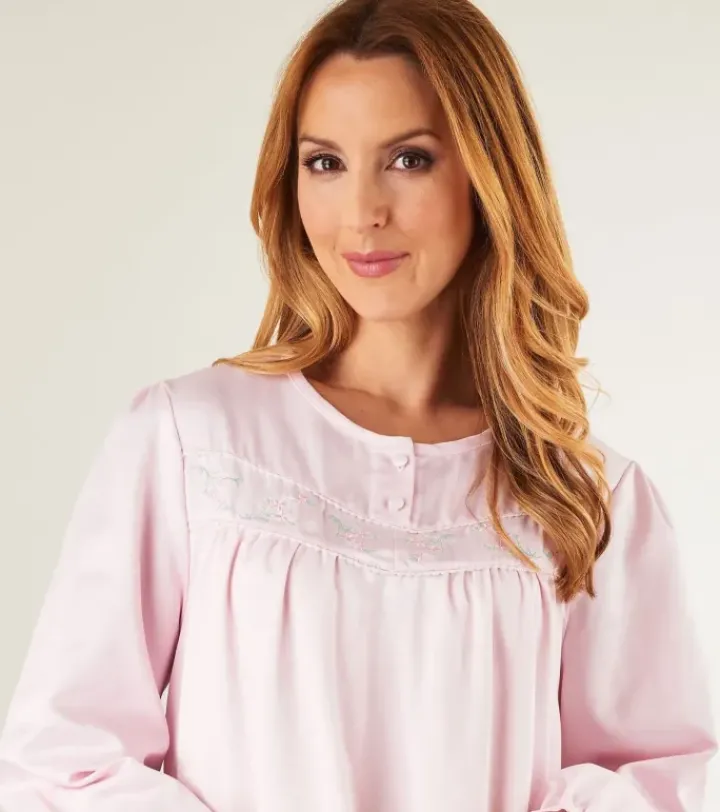Brushed Back Satin 48" Woven Nightdress ND8236
