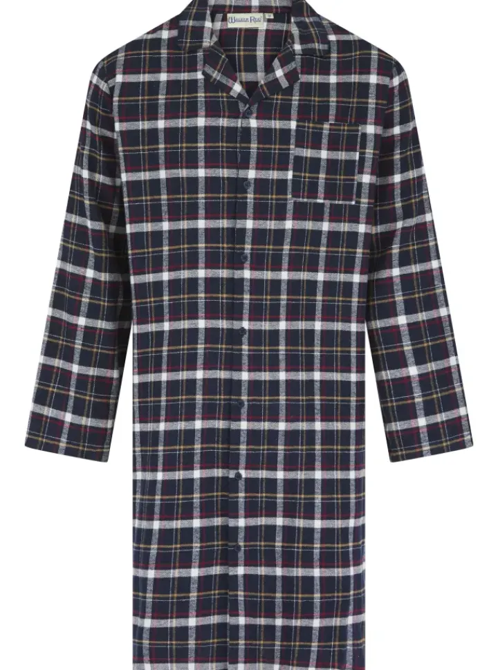 Brushed Check 42" Button Through Woven Nightshirt WR04805