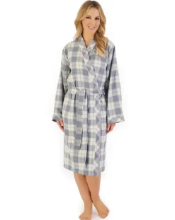 Brushed Check 40" Woven Kimono Wrap HC06207