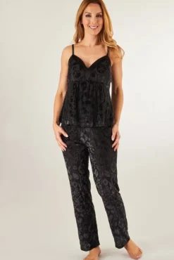 Burnout Floral Velvet Pyjama Set GL8712