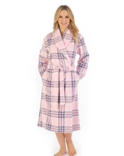 Check Print Waffle 46" Shawl Collar Wrap HC06332