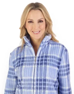Check Print Waffle Zip Through Pyjama PJ06330