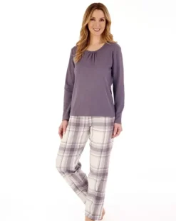 Check & Solid Colour Woven Pyjama PJ88221