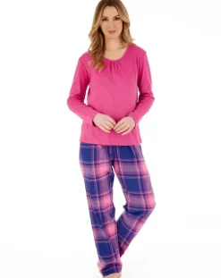 Check & Solid Colour Woven Pyjama PJ88221