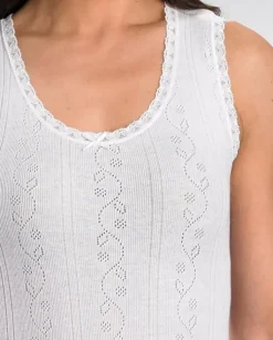 Chilprufe Fancy Knit No Sleeve Combed Cotton Cami CUW511