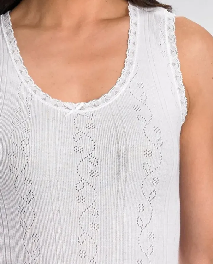 Chilprufe Fancy Knit No Sleeve Combed Cotton Cami CUW511