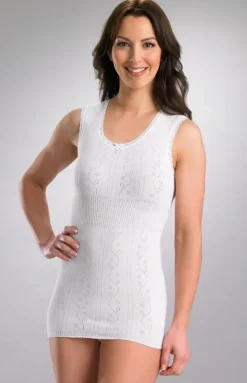 Chilprufe Fancy Knit Sleeveless Combed Cotton Vest CUW515