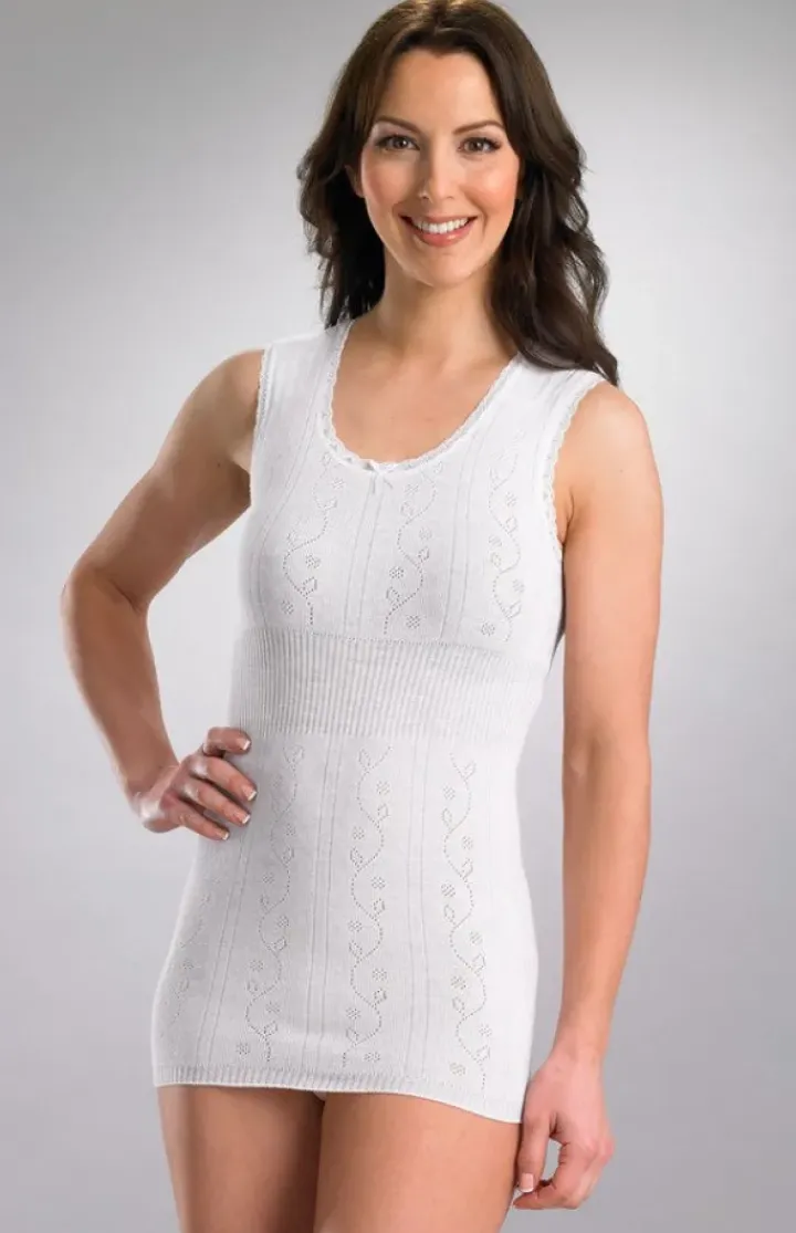 Chilprufe Fancy Knit Sleeveless Combed Cotton Vest CUW515
