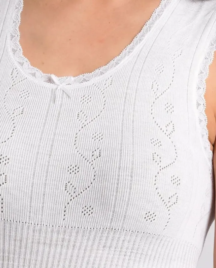 Chilprufe Fancy Knit Sleeveless Combed Cotton Vest CUW515