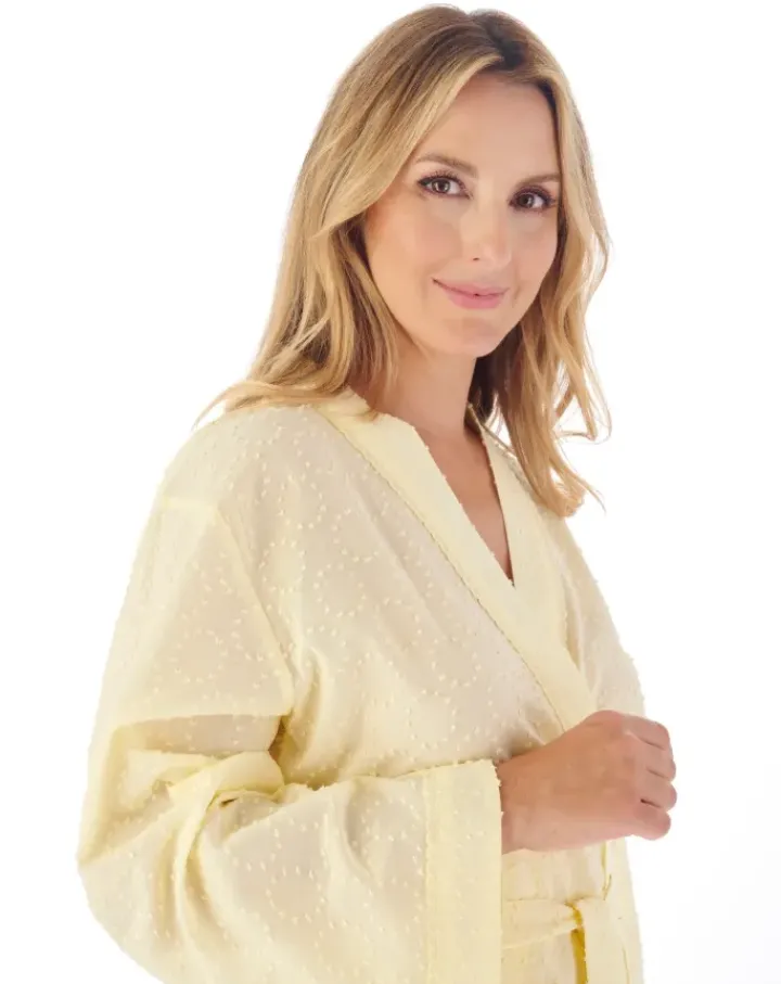 Circular Dobby Dot 45" Woven Kimono Wrap HC01235