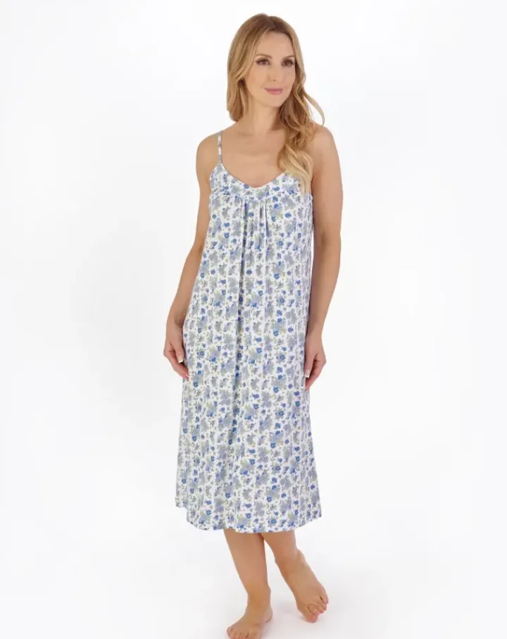 Classic Floral Print 44" Jersey Chemise ND05106