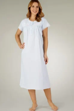 Classic Oval Embroidered Lace 45" Woven Nightdress ND3260