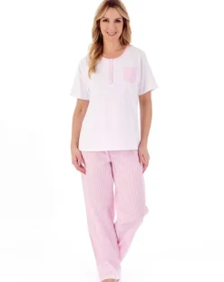 Classic Stripe Seersucker Woven Pyjama Set PJ01224