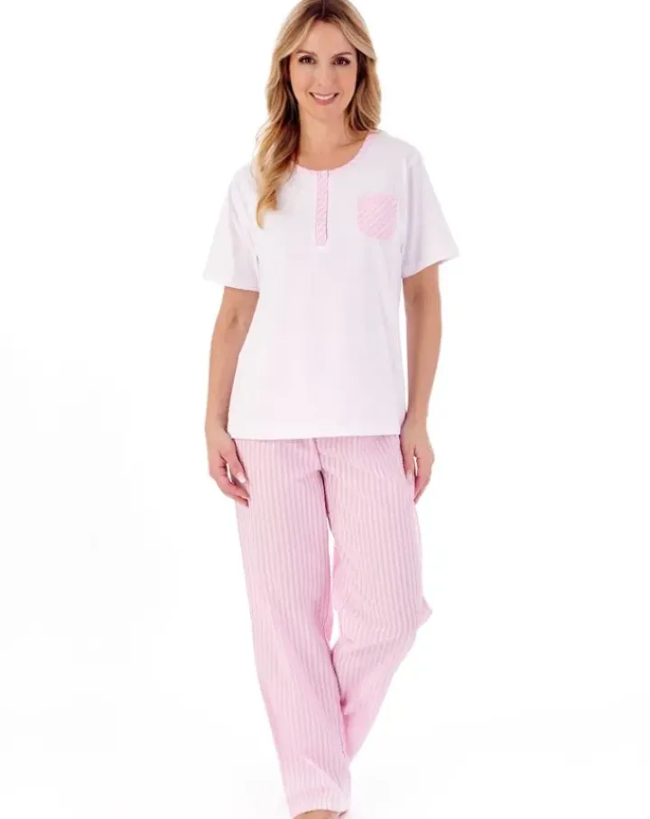 Classic Stripe Seersucker Woven Pyjama Set PJ01224
