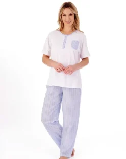 Classic Stripe Seersucker Woven Pyjama Set PJ01224