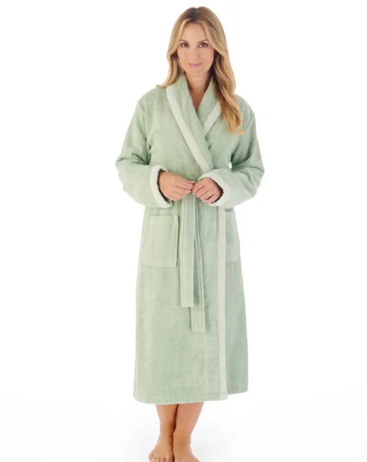 Contrast Trim 46" Towelling Robe HC03330