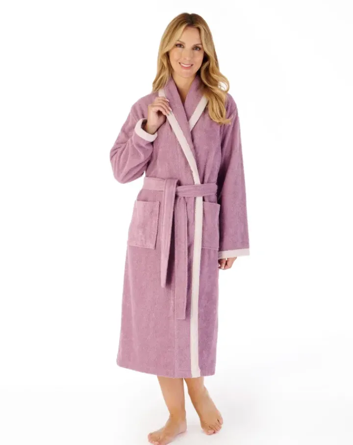 Contrast Trim 46" Towelling Robe HC03330