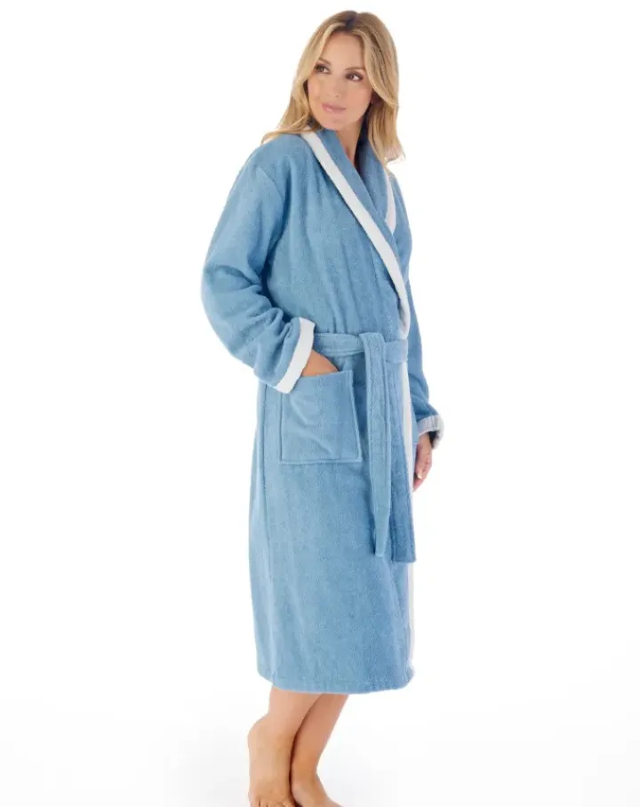 Contrast Trim 46" Towelling Robe HC03330
