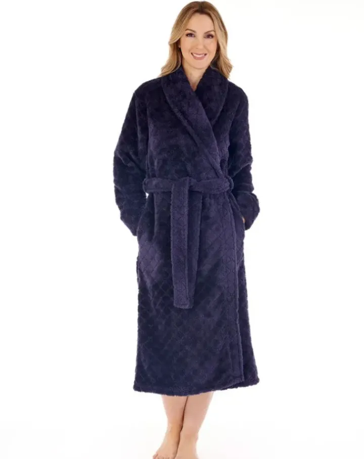 Diamond Flannel Fleece 46" Wrap Housecoat HC88352