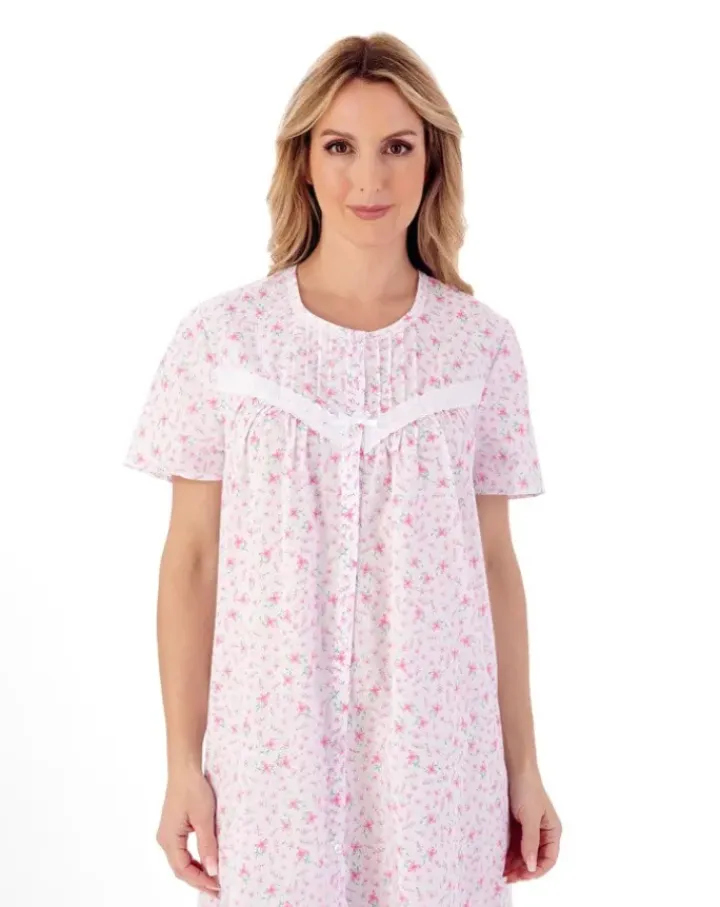 Ditsy Floral Print 46" Button Through Woven Nightdress ND01208