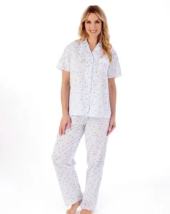 Ditsy Floral Print Woven Tailored Pyjama Set PJ01209