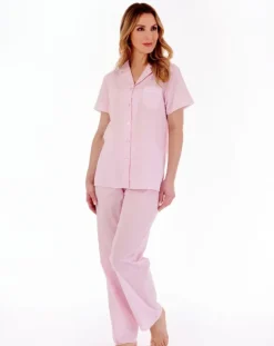 Dobby Dot Button Through Tailored Woven Pyjama PJ77234