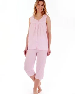 Dobby Dot Button Through Woven Pyjama PJ77233