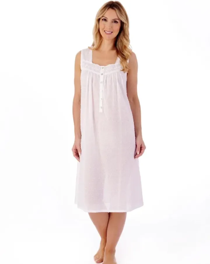 Dobby Dot 42" Woven Nightdress ND01231