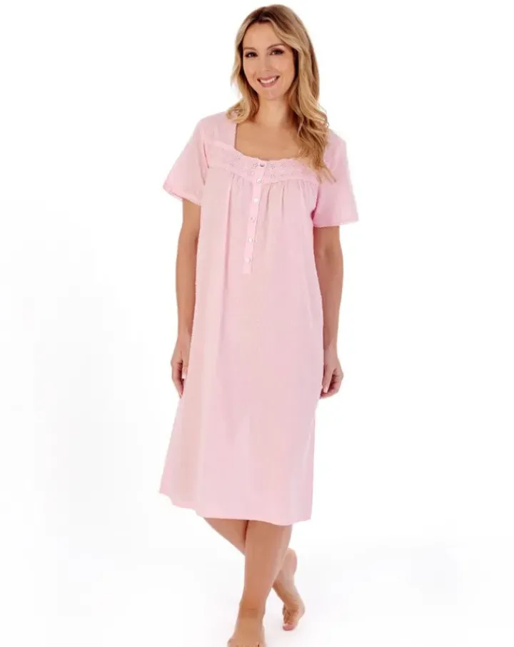 Dobby Dot 42" Woven Nightdress ND01232