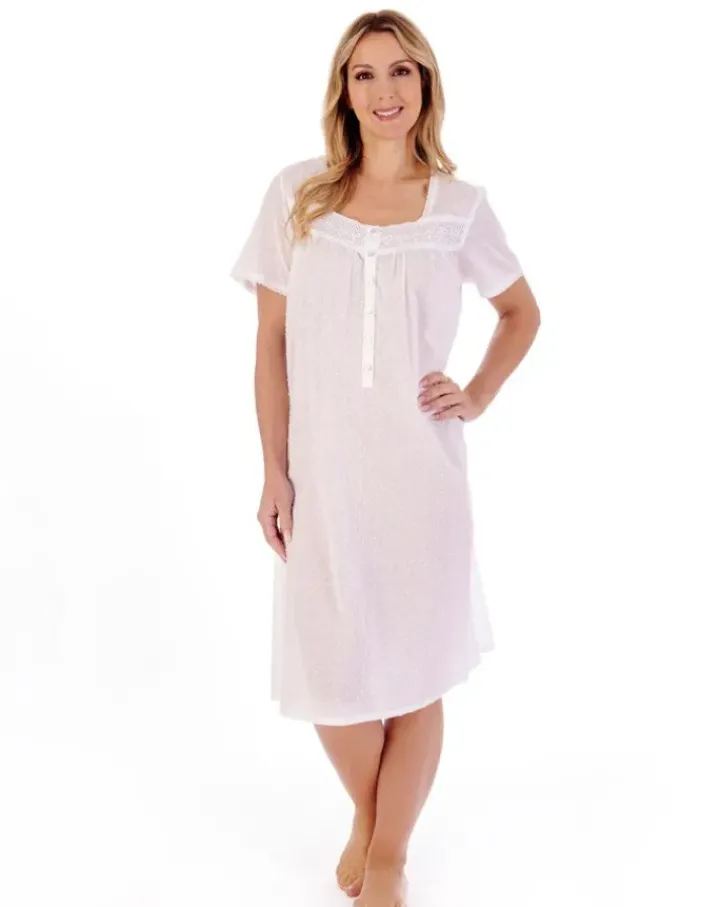 Dobby Dot 42" Woven Nightdress ND01232