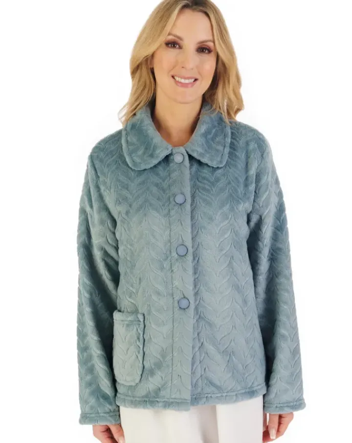 Embossed Pattern Fleece 25" Bedjacket BJ06315
