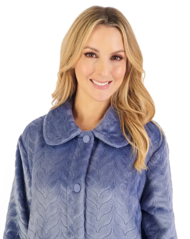 Embossed Pattern Fleece 25" Bedjacket BJ06315
