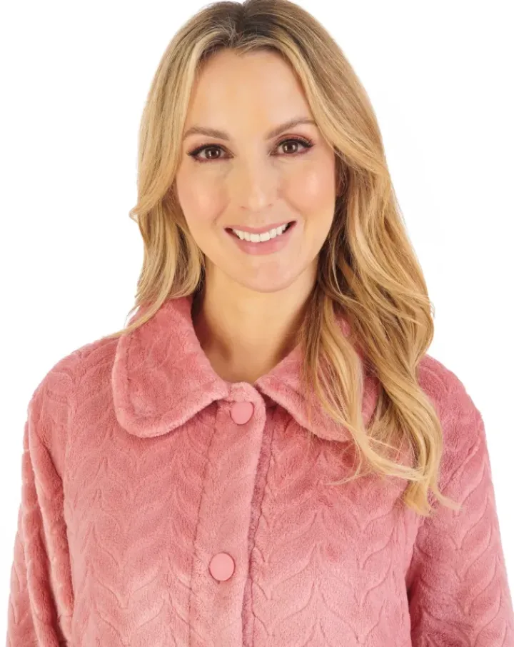 Embossed Pattern Fleece 25" Bedjacket BJ06315
