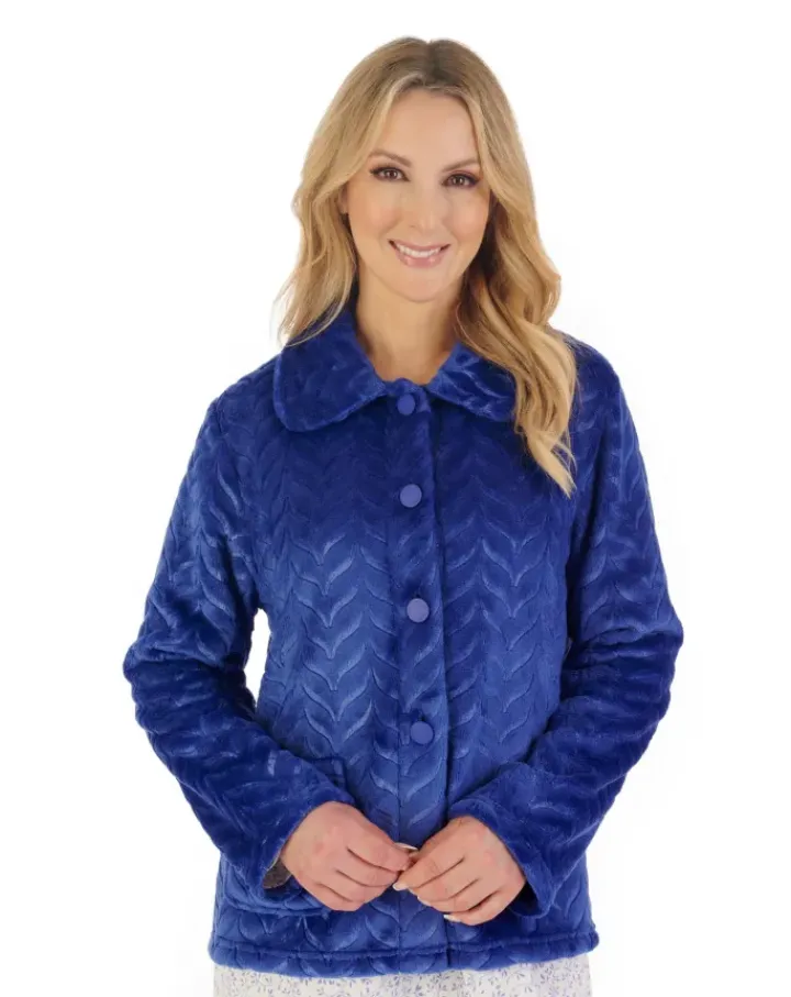 Embossed Pattern Fleece 25" Bedjacket BJ06315