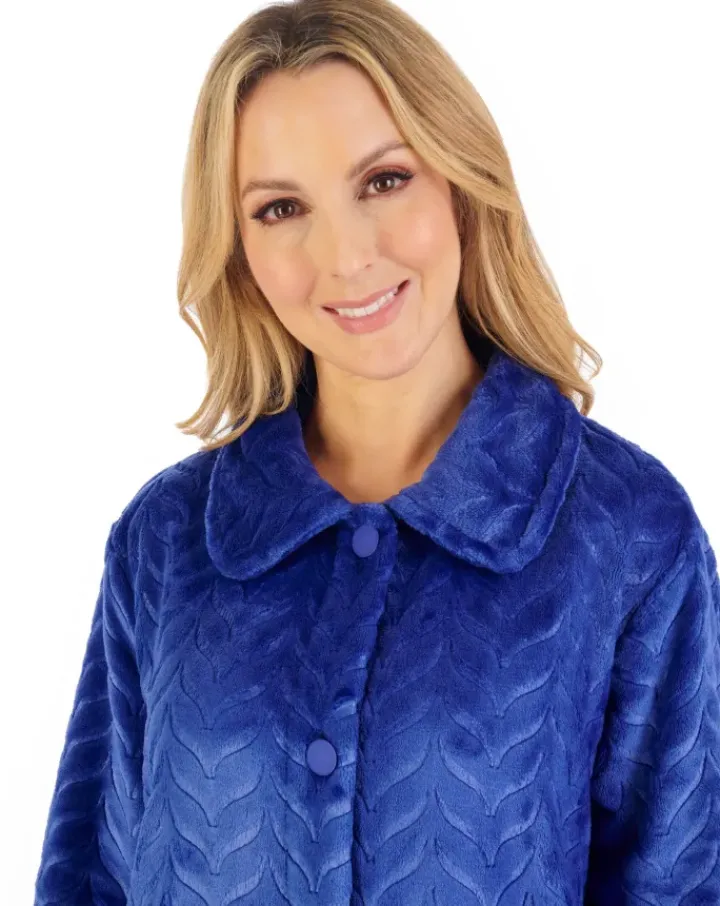 Embossed Pattern Fleece 25" Bedjacket BJ06315