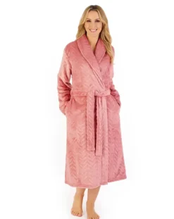Embossed Pattern Fleece 46" Shawl Collar Wrap HC06318