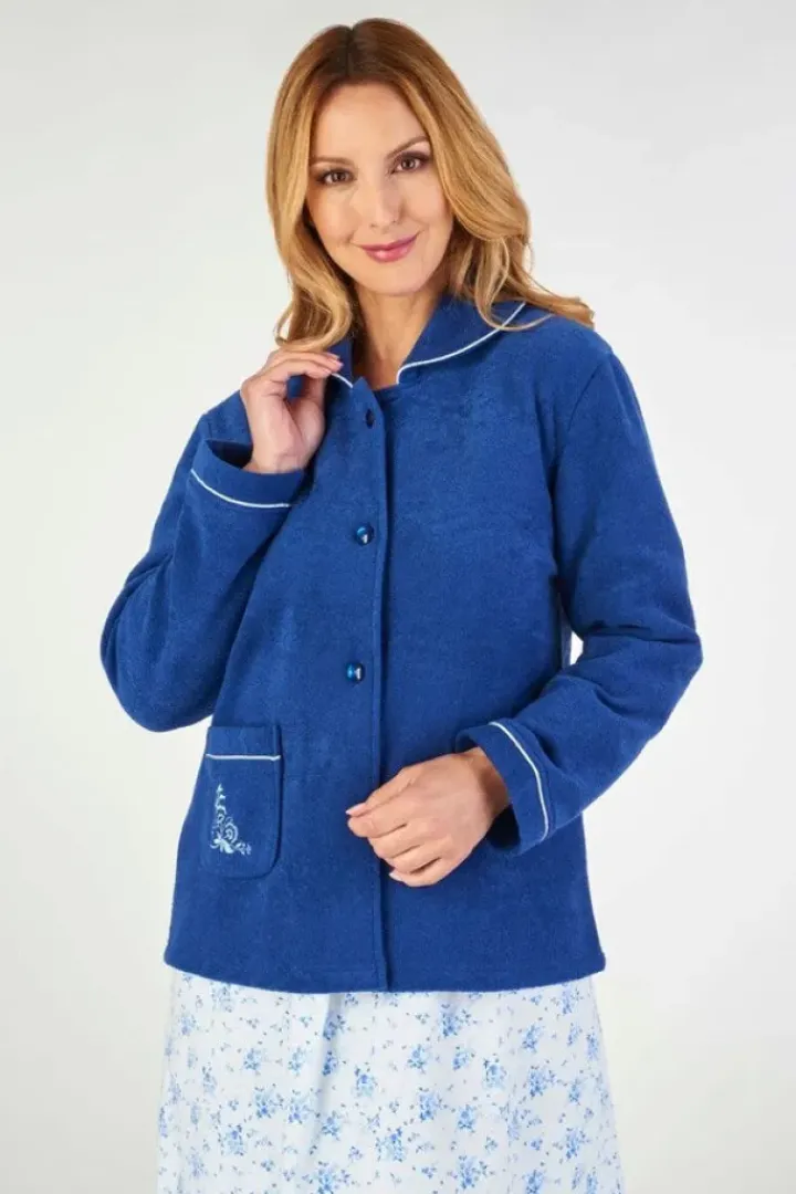Embroidered Boucle Fleece 25" Bedjacket BJ2325