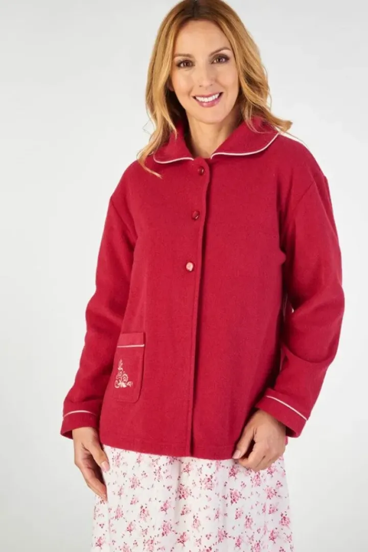 Embroidered Boucle Fleece 25" Bedjacket BJ2325