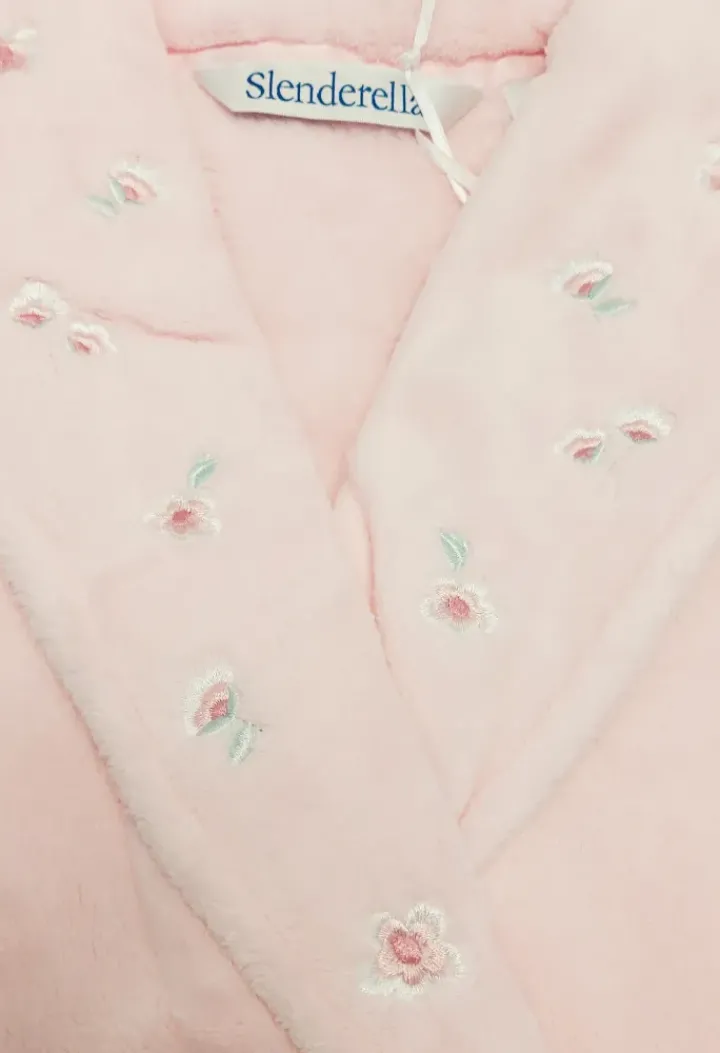 Embroidered Coral Fleece 46" Shawl Collar Wrap HC8307