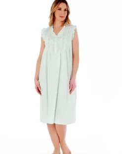 Embroidered Pintuck and Ruffle 42" Woven Nightdress ND55250