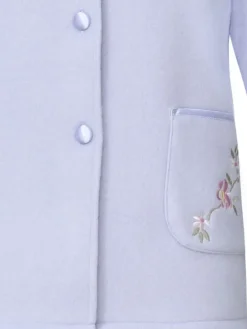 Embroidered Polar Fleece Collar Style Bed Jacket BJ44601