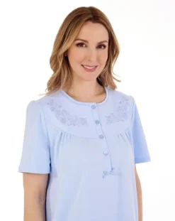 Embroidered Yoke 42" Interlock Jersey Nightdress ND88120