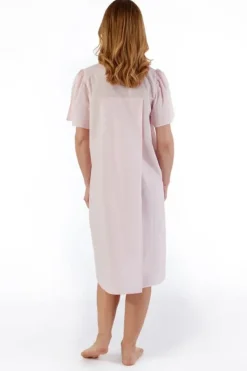 Embroidered Yoke 42" Open Back Woven Nightdress ND55204