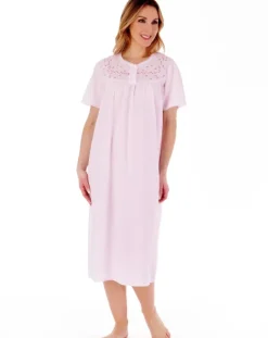 Embroidered Yoke 45" Woven Nightdress ND3270
