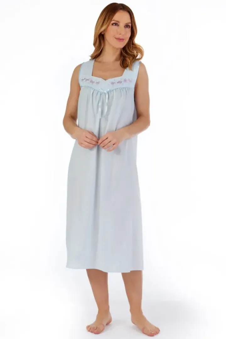 Embroidered Yoke 44" Woven Nightdress ND55200